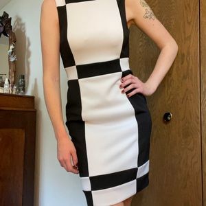 Colorblock B&W WHBM Sheath Dress